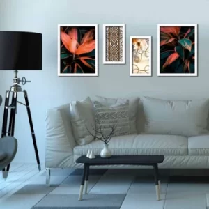 Image of 4P3040BCT003 Multicolor Decorative Framed MDF Painting (4 Pieces)