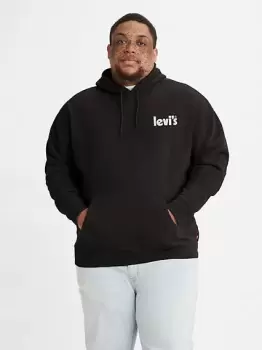 Image of Relaxed Fit Graphic Pullover Hoodie (Big & Tall) - Black