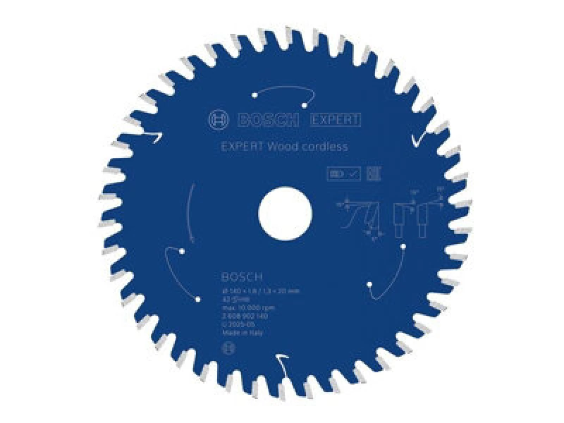 Image of Bosch Expert Wood Cordless Circular Saw Blade 140X 1.8/1.3 X 20mm T42 2608902140