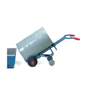 Image of Slingsby Steel Drum Trolley on Rubber Tyres and With Two Back Castor Supports