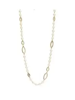 Image of Jon Richard Pearl And Gold Polished Rope Necklace