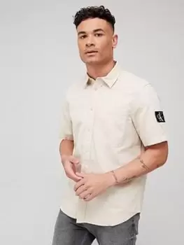 Image of Calvin Klein Jeans Linen Short Sleeve Shirt