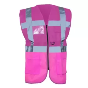 Image of Yoko Hi-Vis Premium Executive/Manager Waistcoat / Jacket (S) (Pink)