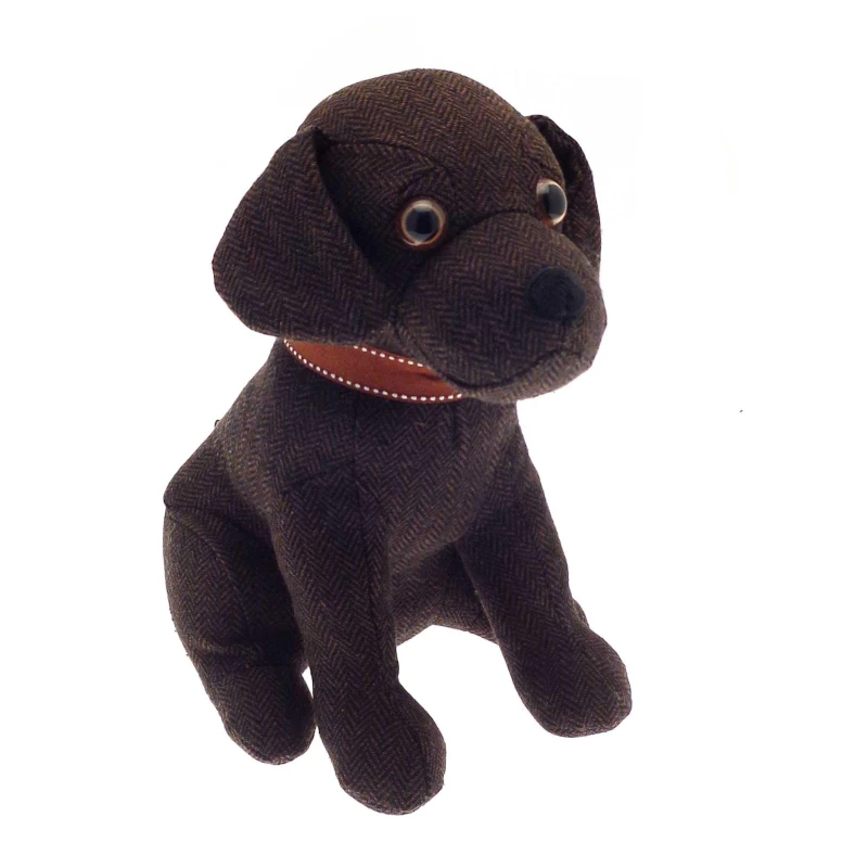 Image of Country Club Door Stop Novelty Chocolate Labrador - Herringbone Brown unisex One Size