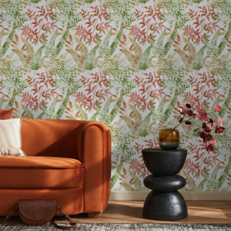 Image of Superfresco Easy Superfresco Easy Temptation Leaves Wallpaper in Orange Size: 10000mm_x_520mm Orange 10000mm_x_520mm Unisex 5011583666311