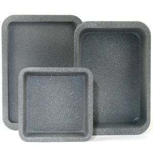 Image of Salter Marble Collection Baking Tray, Roasting Pan and Square Baking Tray - Grey