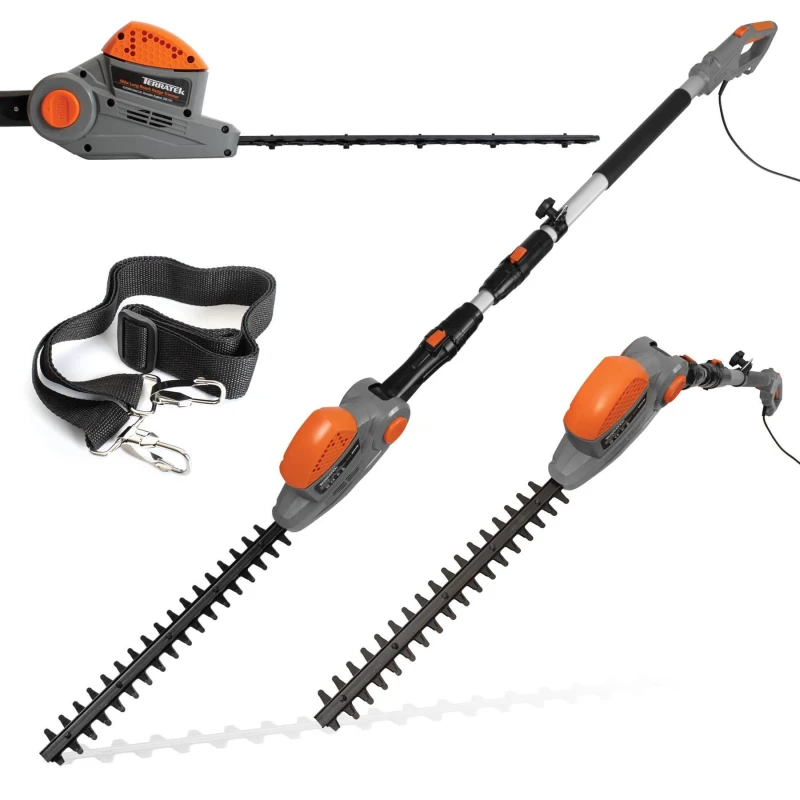 Image of Terratek 550W Telescopic Hedge Cutter Long-Reach Corded Hedge Trimmer