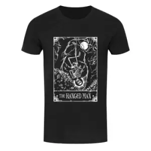 Image of Deadly Tarot Mens The Hanged Man Heather T-Shirt (M) (Black/White)