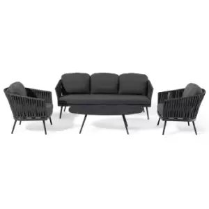 Image of Harbour Lifestyle Monterrey 3 Seat Sofa Set - Thin Rope Weave - Grey