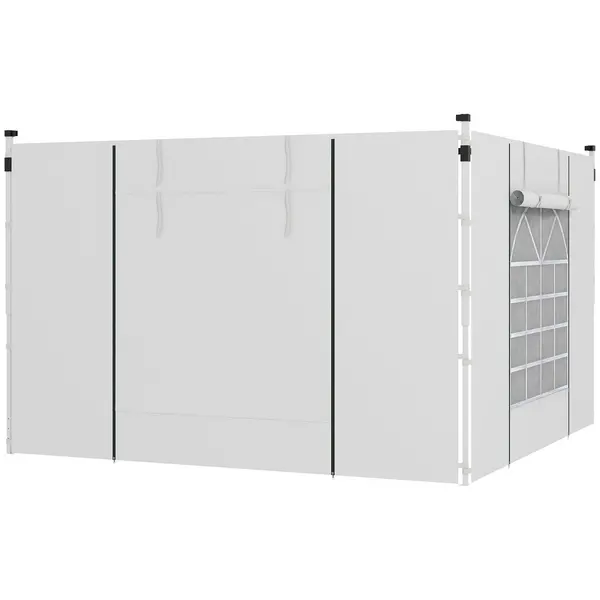 Image of Outsunny 3x3(m) or 3x6m Pop Up Gazebo Side Panels Replacement, 2 Pack White