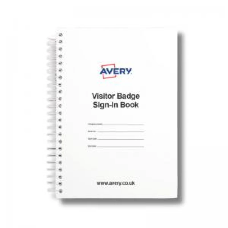 Image of Avery Avery Visitor Sign-In Book with 250 Paper Badges 4850S-THR.UK 4850S-THR.UK