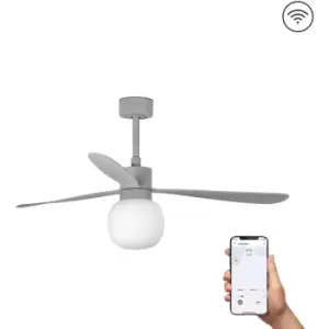Image of Faro Amelia Large Ball LED Grey Ceiling Fan Smart 20W 2700K, 6 Speed