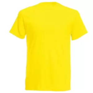 Image of Fruit Of The Loom Mens Screen Stars Original Full Cut Short Sleeve T-Shirt (L) (Yellow)