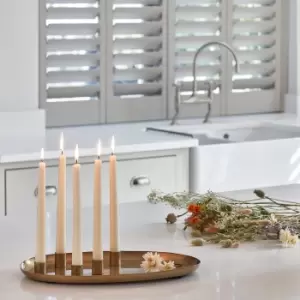 Image of Ivyline Champagne Gold Oval Centrepiece with Magnetic Candle Holders