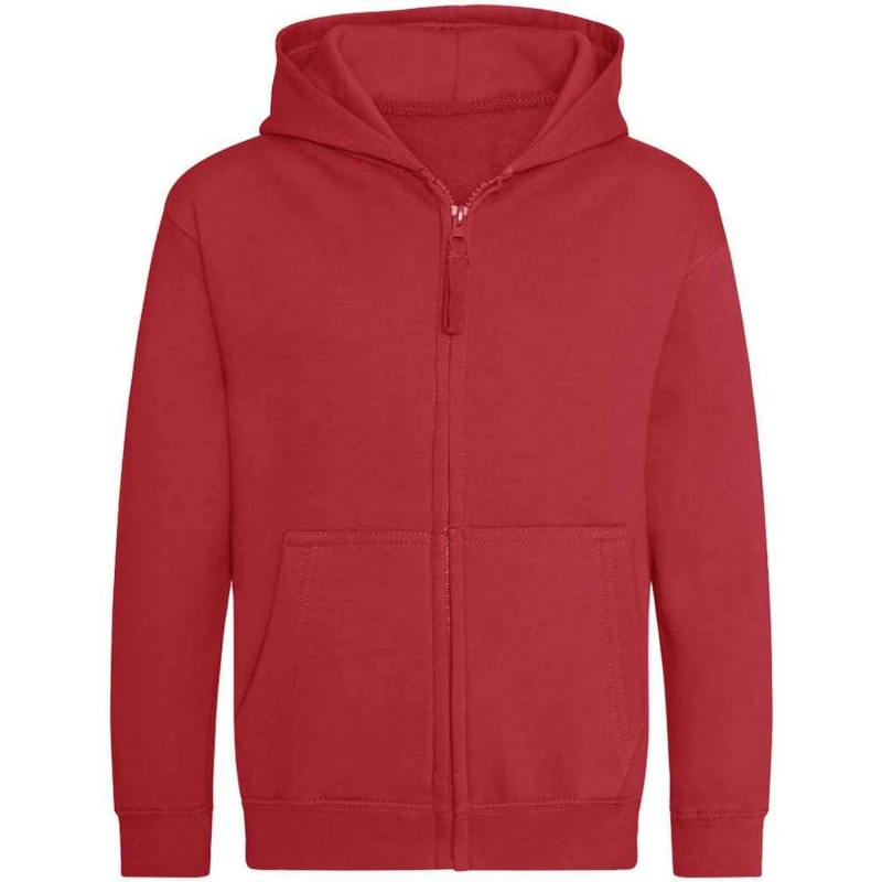 Image of AWDis Cool Zoodie Full Zip Hoodie in Red Size: 12-13 Years Red Unisex 12-13 Years