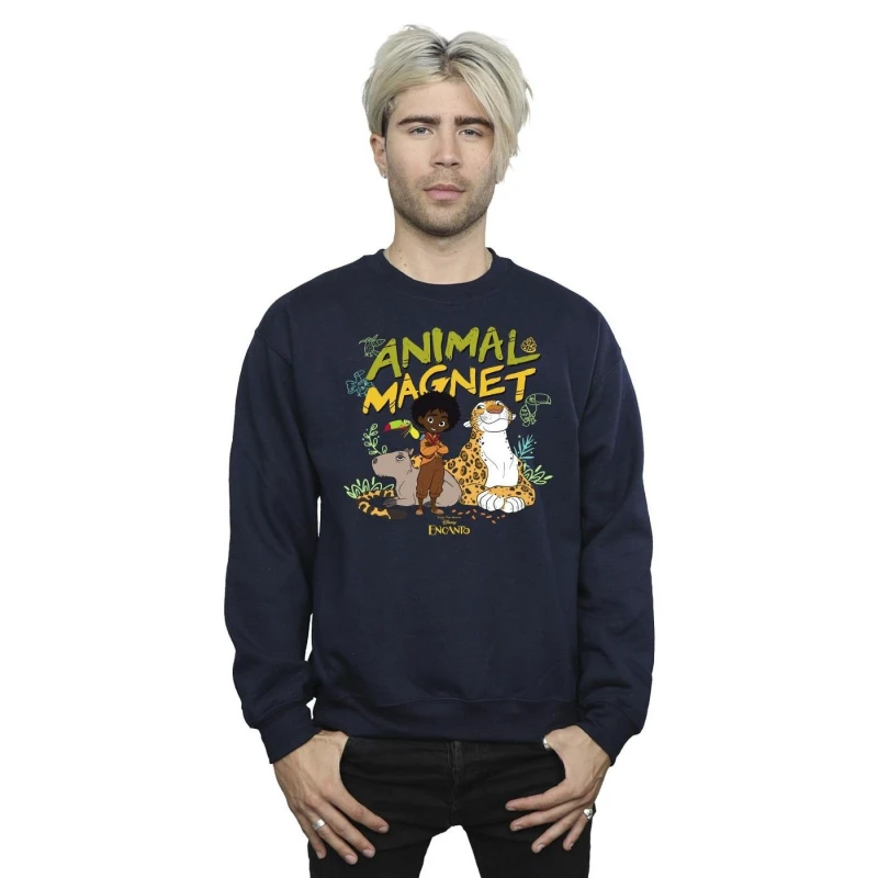 Image of Disney Men Encanto Animal Magnet Sweatshirt in Navy Size: Small Navy S Male 5063153618503