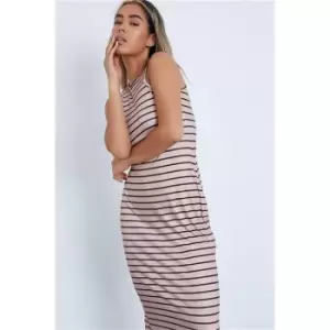Image of I Saw It First Stone Stripe Racer Bodycon Maxi Dress - Brown