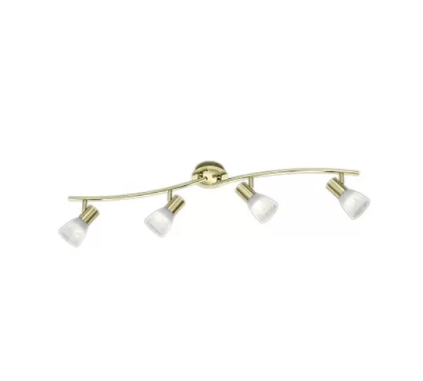 Image of Levisto Modern 4 Light Ceiling Spotlight Bar Brass Matt 3000K