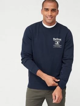 Image of Barbour Small Chest Logo Sweat Top - Navy