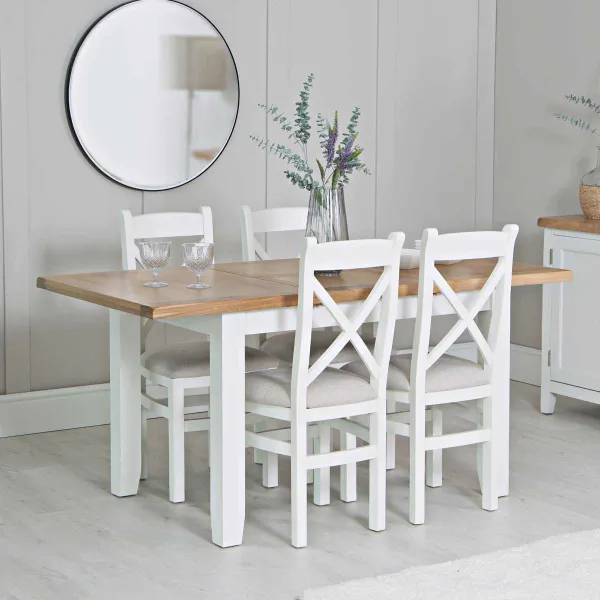 Image of K Living Lina Lina 1.2M Butterfly Extending Table White