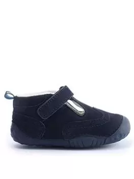 Image of Start-rite X Jojo Maman B&eacute;b&eacute; Share Navy Nubuck Leather Easy Riptape T-bar Baby Shoes - Navy Blue, Navy, Size 2.5 Younger