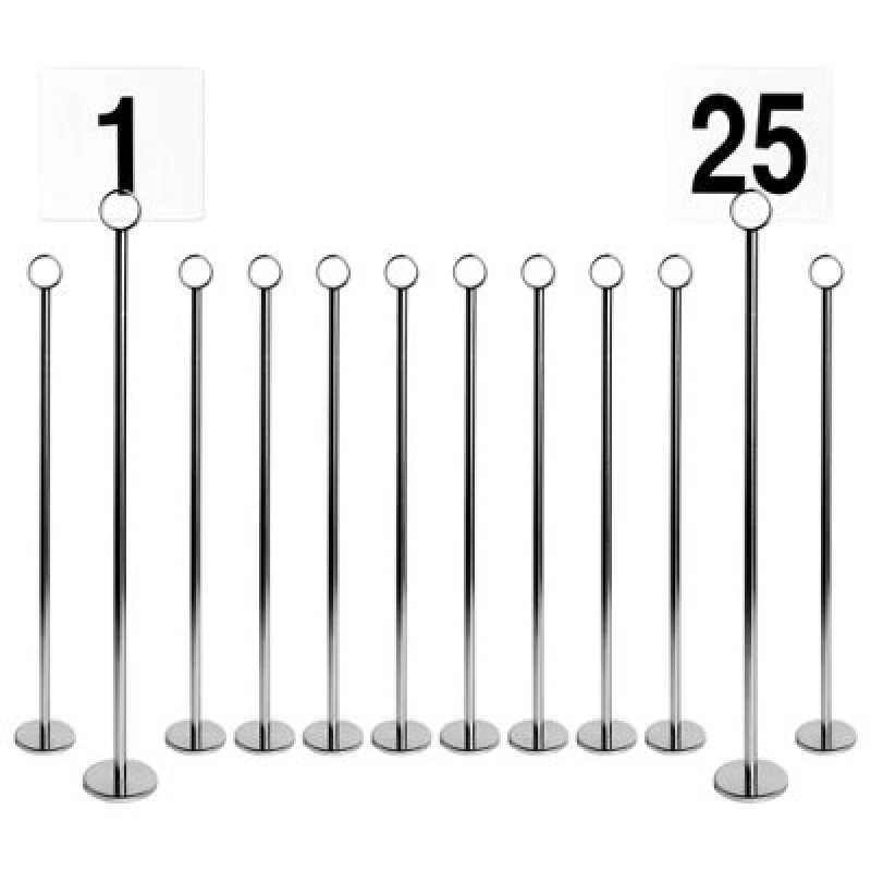 Image of Argon Tableware 25 Table Numbers With 46Cm Holders - Place Cards & Holder Stands Set For Wedding, Restaurant, Memo & Party