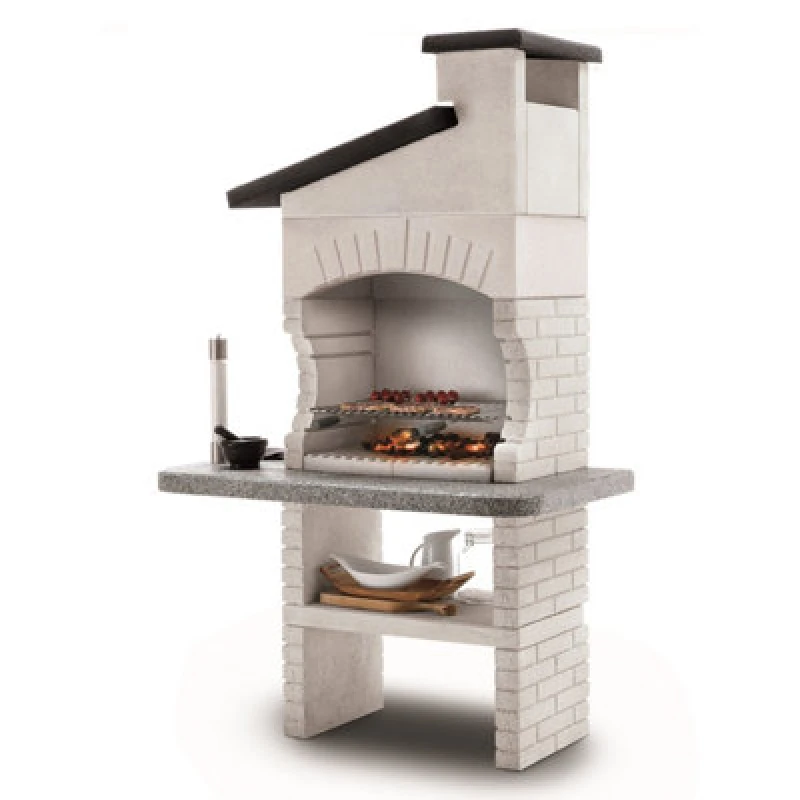 Image of Palazzetti Guanaco 2 Masonry Wood or Charcoal Barbecue White unisex