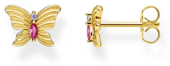 Image of Thomas Sabo Gold Plated Butterfly Stud Earrings H2100- Jewellery