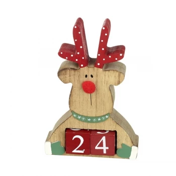 Image of Wooden Moose Countdown Advent With Spot Antlers