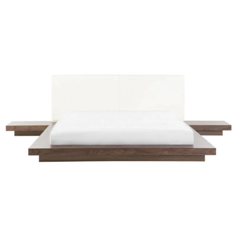 Image of Beliani Bed Zen 160 X 200 Cm (Eu King Size) Brown Ash Wood