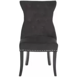 Image of Regents Park Black Cotton Velvet Dining Chair - Premier Housewares