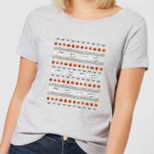 Image of Nightmare Before Christmas Jack Pumpkin Faces Womens T-Shirt - Grey - M