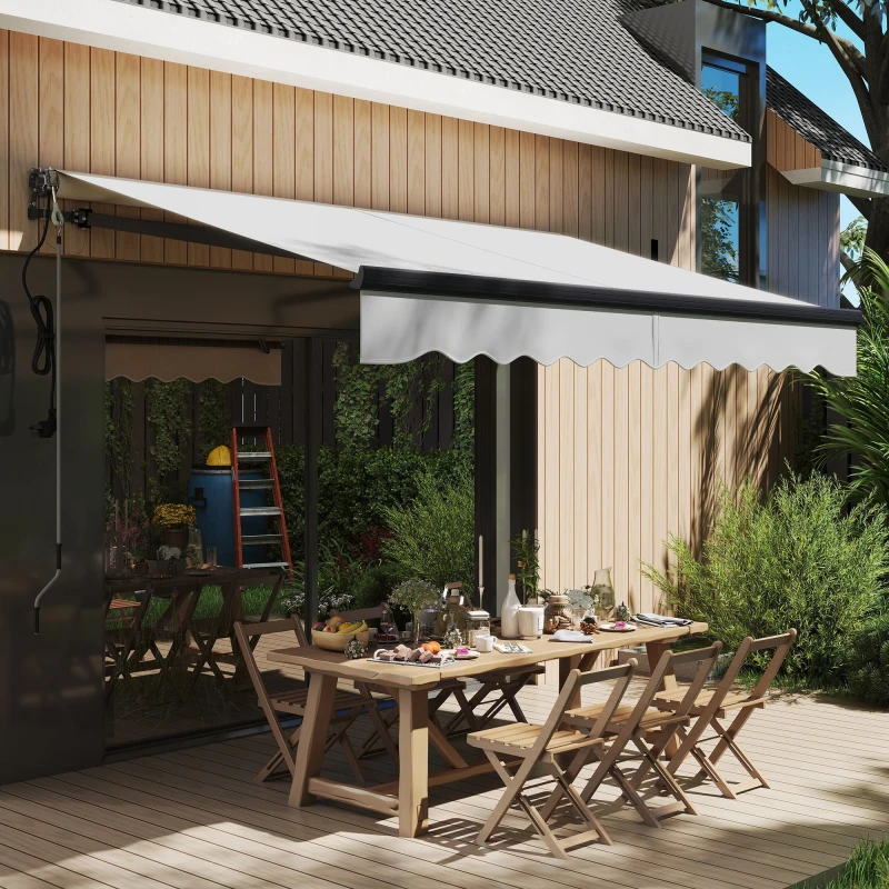 Image of Outsunny 3 X 2.5m Electric Retractable Awning W/ Aluminium Frame - Light Grey TJ Hughes 5063603093584