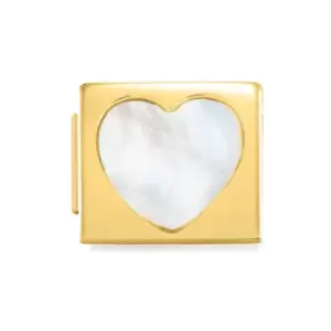 Image of Nomination GLAM Gold Mother of Pearl Heart Charm