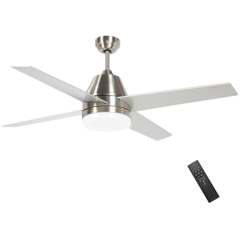 Image of HOMCOM Mounting Reversible Ceiling Fan with Light, Remote Silver - Homcom 5056725530358