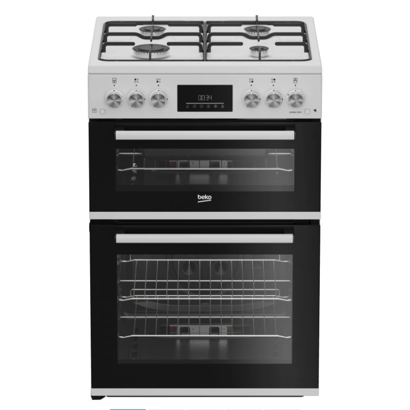 Image of Beko EDG6231W 60cm Twin Cavity Gas Cooker with Enamel Hob White