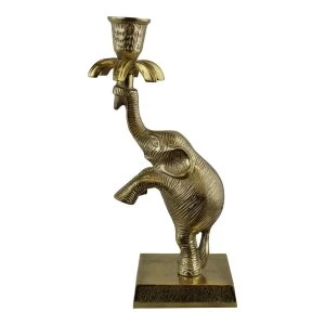 Image of Gold Metal Elephant Candle Holder