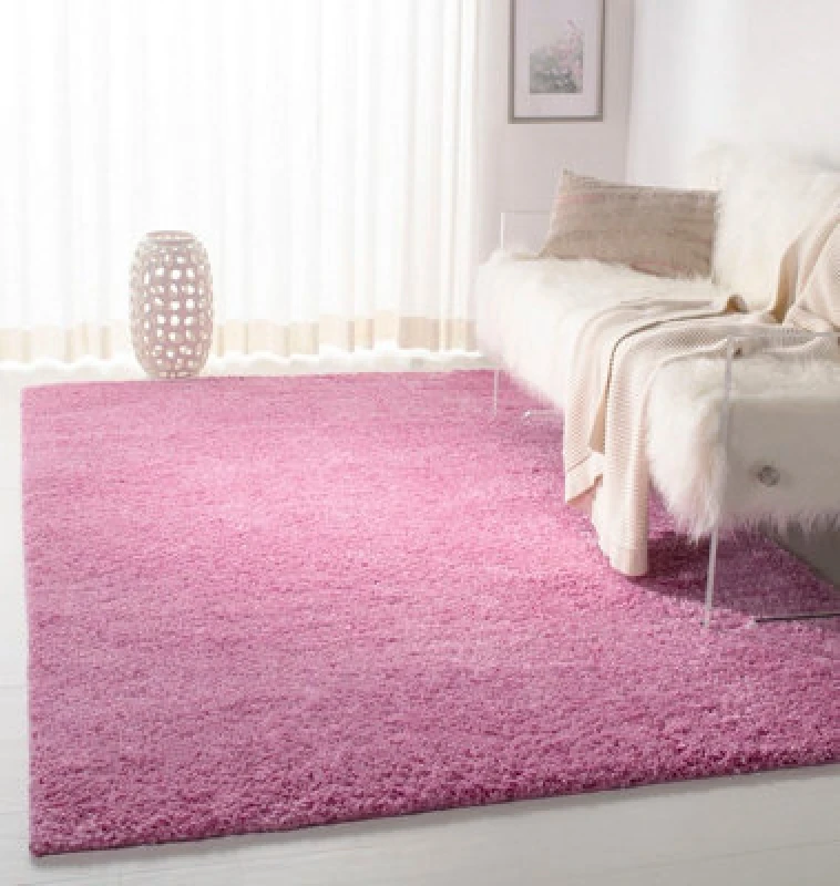 Image of Smart Living Smart Living Soft Fluffy 5cm Thick Pile Shaggy Area Rugs for Living Room, Bedroom in Dusty Pink Size: 200cm x 290cm Dusty Pink 200cm x