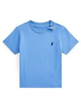Image of Ralph Lauren Baby Boys Classic Short Sleeve T-Shirt - Harbour Island Blue, Size 12 Months