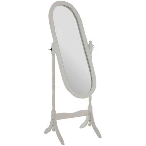 Image of Premier Housewares Oval Cheval Mirror with White Wood Frame