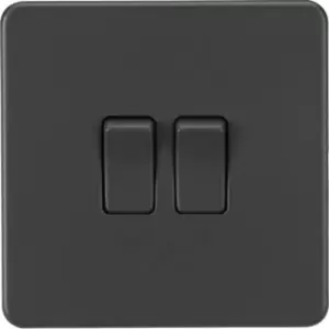 Image of MLA Knightsbridge 10AX 2 Gang 2-Way Switch Anthracite - SF3000AT