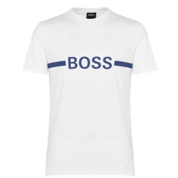 Image of Boss Stripe Logo T Shirt - White