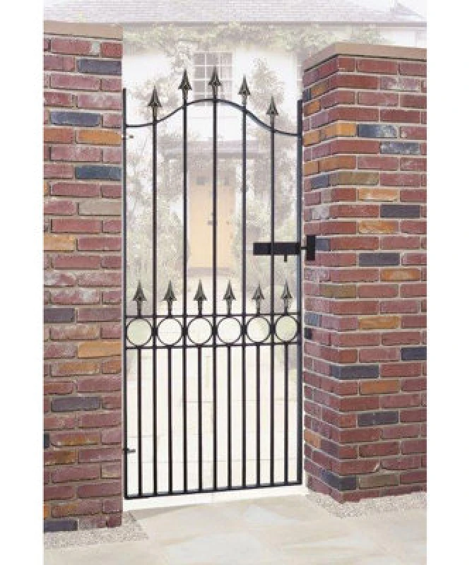 Image of Cannock Gates Balmoral Premium Range Spear Top Tall Single Gate - Solid Steel - Fits Gap Of 914mm X 1905mm High - Primed