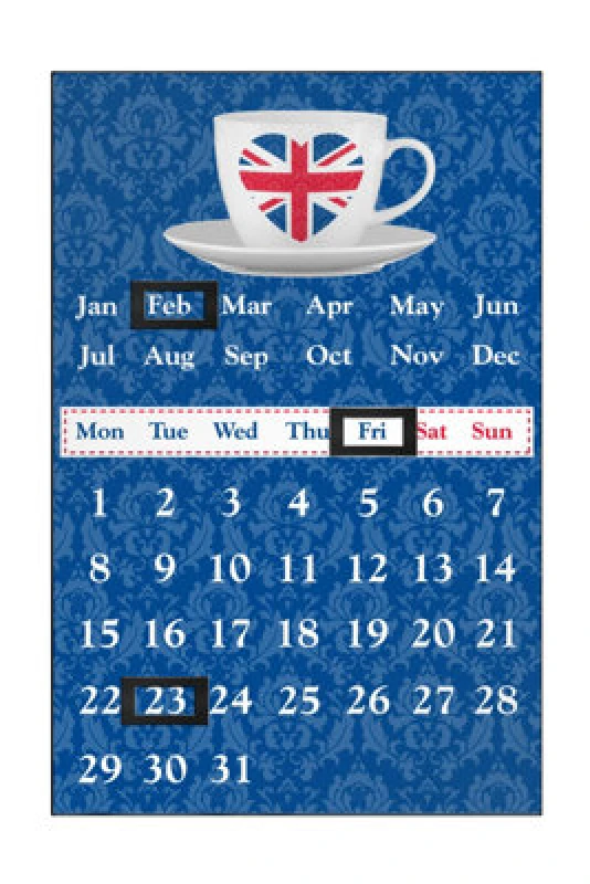 Image of Interiors by Premier Union Jack Magnetic Calendar Blue