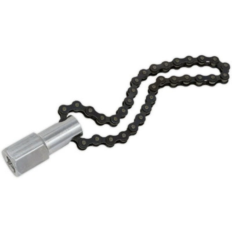 Image of Loops 1/2" Sq Drive Oil Filter Chain Wrench - 135mm Capacity - Heavy Duty Chain Multi