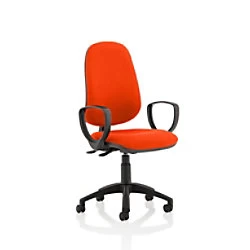 Image of Dynamic Tilt & Lock Task Operator Chair Loop Arms Eclipse Plus II Tabasco Red Seat High Back