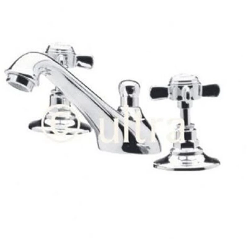 Image of nuie 3 Tap Hole Basin Mixer w/ Pop-Up Waste - Chrome, Silver I307X