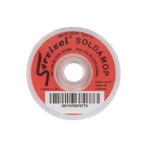 Image of SERVISOL Soldamop Solder Absorbing Wick 1.5mm x 1.5m Red