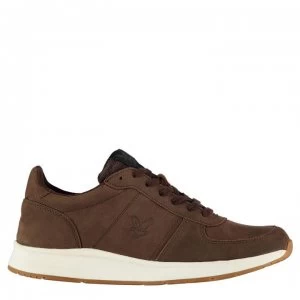 Image of Lyle and Scott Speedie Leather Trainers Mens - Coffee Bean