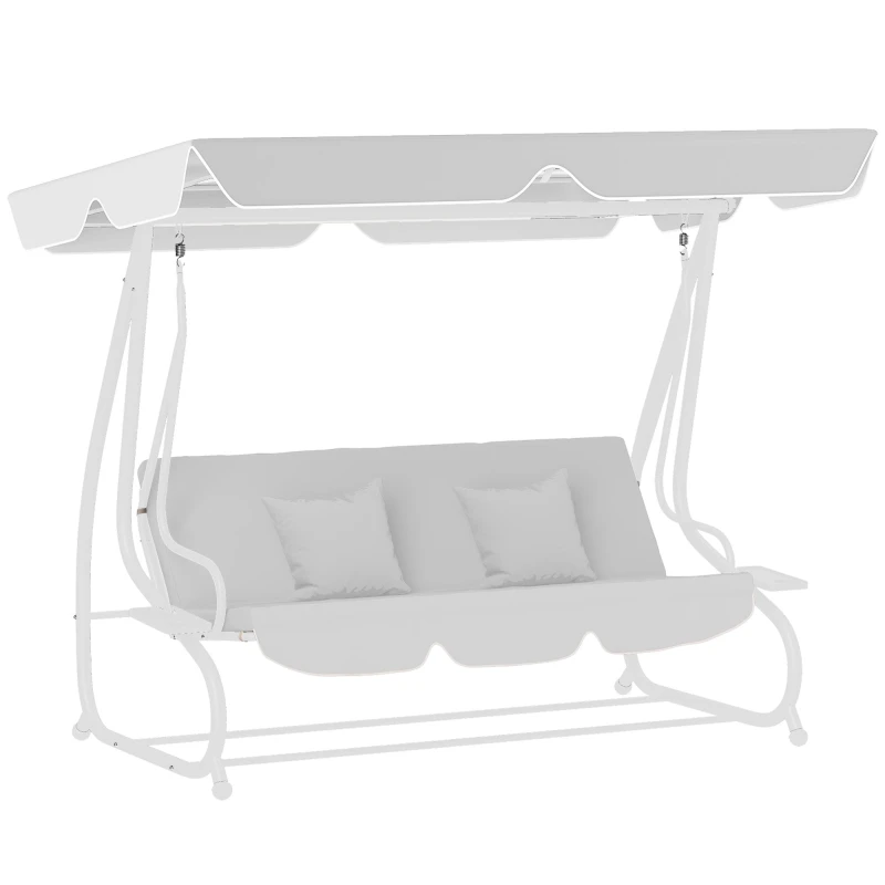 Image of Outsunny Waterproof Garden Swing Canopy Replacement 3 Seater, Light Grey Light Grey